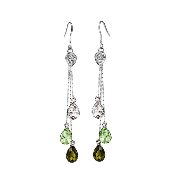 🎁 Swarovski Crystals The Munira Long Earrings - Picture 3 of 6